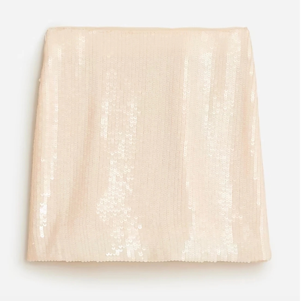 J. Crew Cream Sequin Mini Skirt
